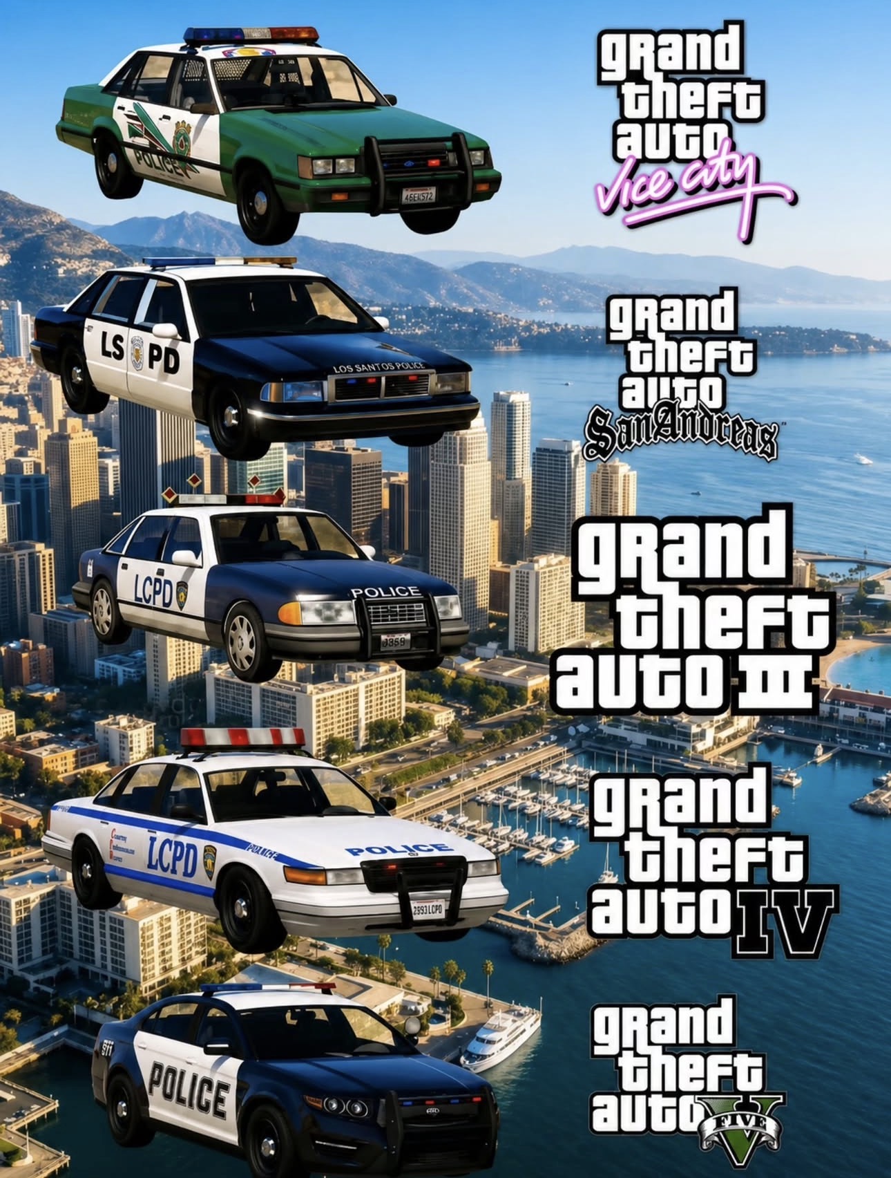Police Cruisers Across The Series